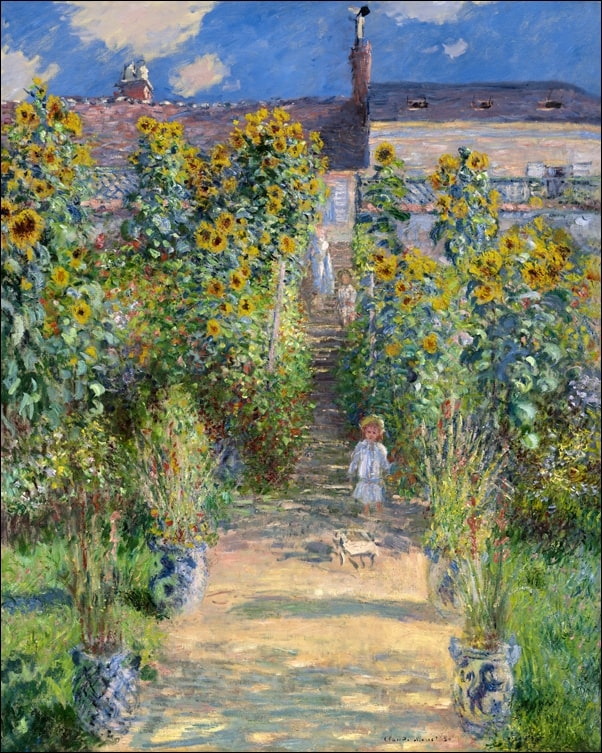 Image of The Artist's Garden at Vétheuil, Claude Monet - plakat Wymiar do wyboru: 20x30 cm