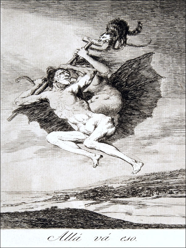 Image of Plate 66 from Los Caprichos-There it goes (Allá vá eso, Francisco Goya - plakat Wymiar do wyboru: 21x29,7 cm