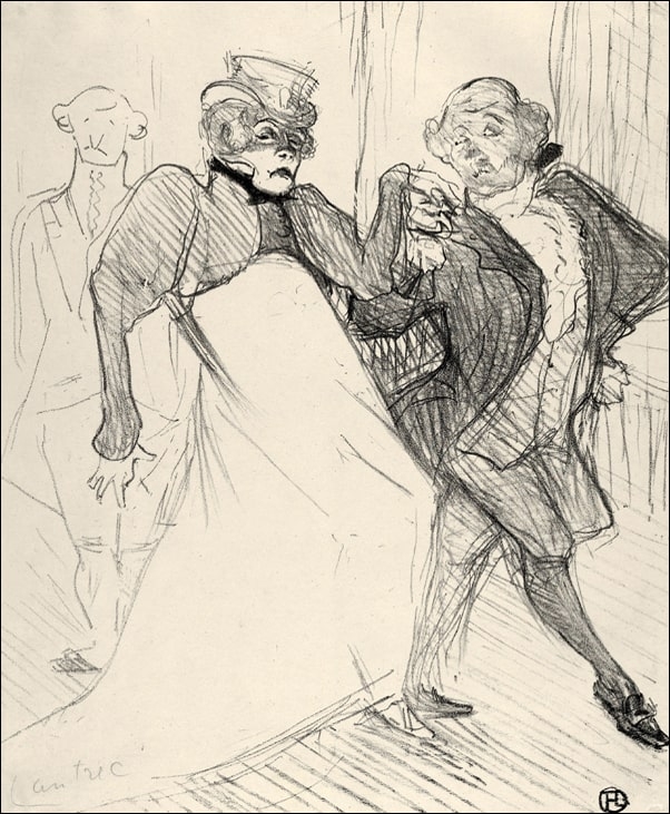 Image of Réjane and Galipaux, in Madame Sans Géne, Henri de Toulouse-Lautrec - plakat Wymiar do wyboru: 40x50 cm