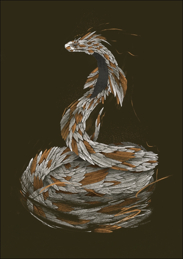 Image of Feathered Shake - plakat Wymiar do wyboru: 20x30 cm