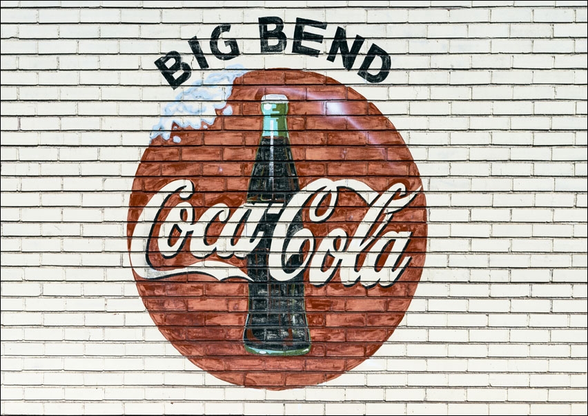 Image of An old company sign appears on the wall of a Coca-Cola bottling plant outside Alpine, Texas., Carol Highsmith - plakat Wymiar do wyboru: 60x40 cm