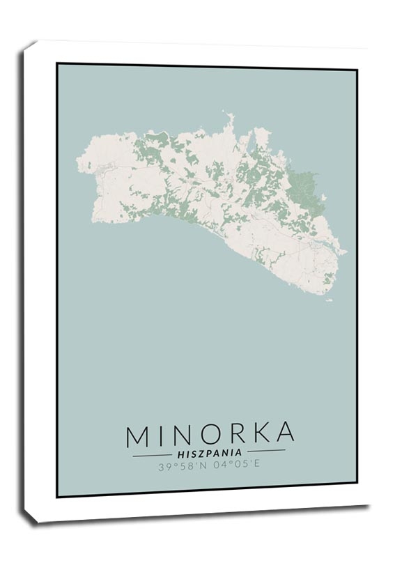 Image of Minorka mapa kolorowa - obraz na płótnie Wymiar do wyboru: 60x80 cm