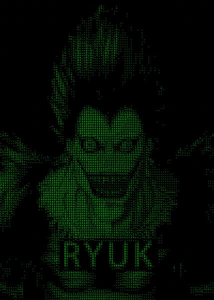 Image of Notatnik śmierci H4CK3D - Ryuk, Death Note - plakat Wymiar do wyboru: 40x60 cm