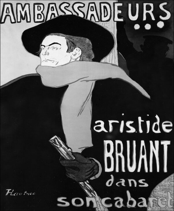 Image of Ambassadeurs Aristide Bruant, Henri de Toulouse-Lautrec - plakat Wymiar do wyboru: 61x91,5 cm