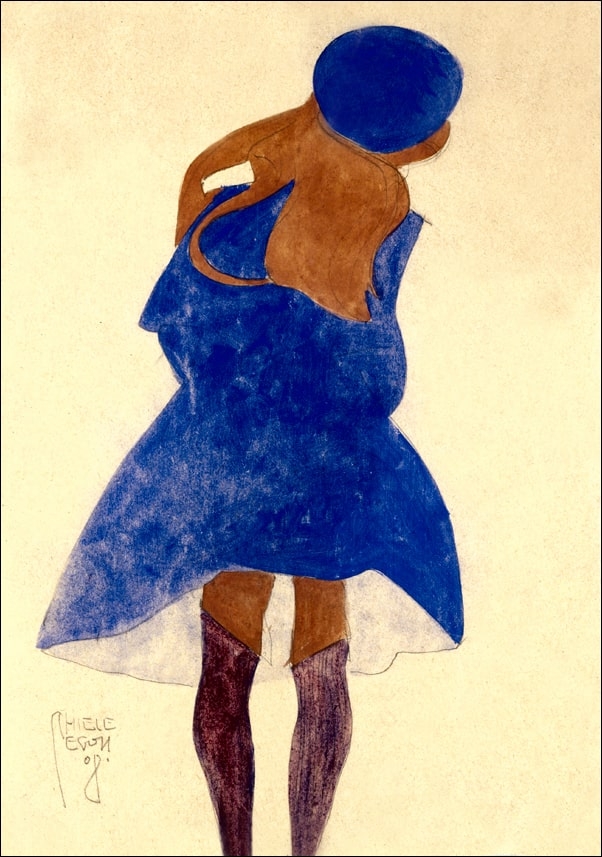 Image of Standing Girl, Back View, Egon Schiele - plakat Wymiar do wyboru: 21x29,7 cm