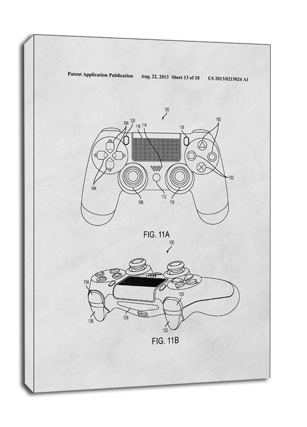 Image of Patent, PlayStation Kontroler Dualshock 2013 - obraz na płótnie Wymiar do wyboru: 20x30 cm