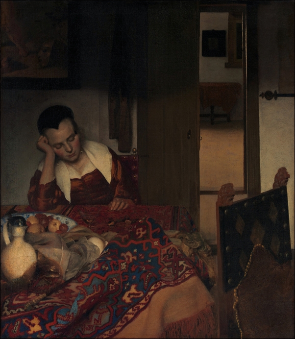 Image of A Maid Asleep, Jan Vermeer - plakat Wymiar do wyboru: 60x80 cm