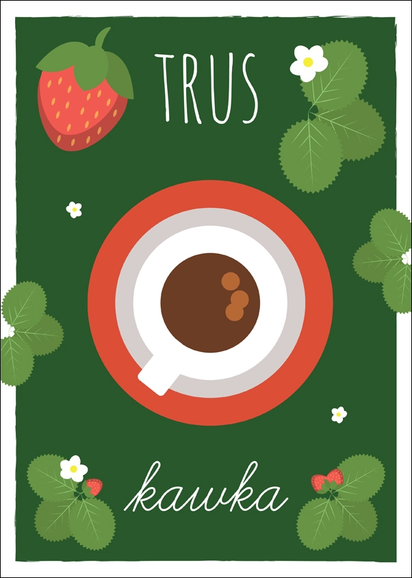 Image of TrusKawka zielone tło - plakat Wymiar do wyboru: 59,4x84,1 cm