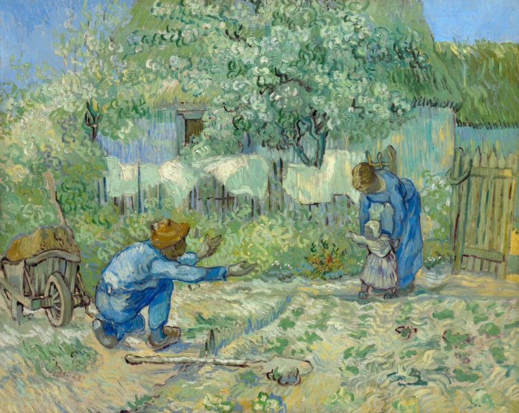 Image of First Steps, after Millet, Vincent van Gogh - plakat Wymiar do wyboru: 100x70 cm