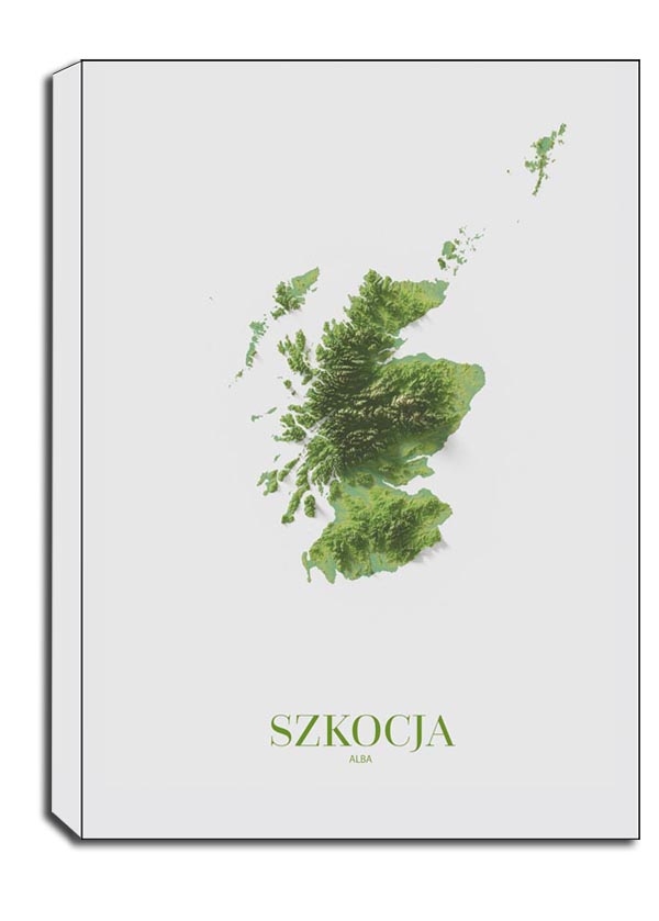 Image of Szkocja, mapa - obraz na płótnie Wymiar do wyboru: 30x40 cm