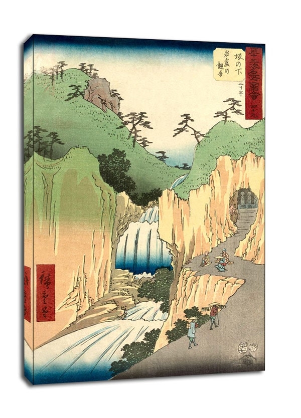 Image of Sakanoshita The Kannon in the Cave, Hiroshige - obraz na płótnie Wymiar do wyboru: 90x120 cm