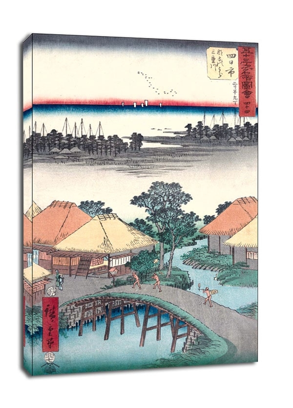 Image of Yokkaichi Nako Bay and the Mie River, Hiroshige - obraz na płótnie Wymiar do wyboru: 30x40 cm