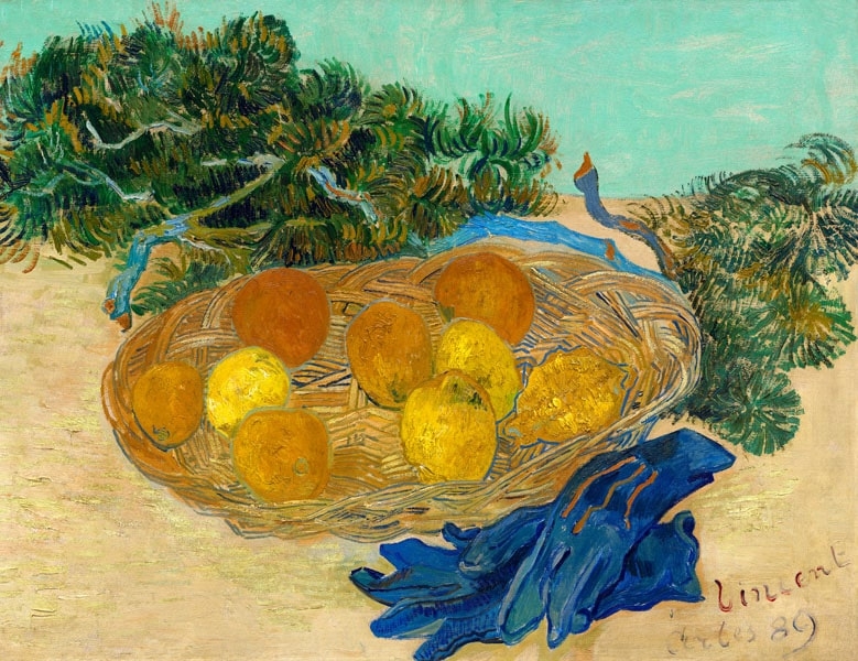 Image of Still Life of Oranges and Lemons with Blue Gloves, Vincent van Gogh - plakat Wymiar do wyboru: 29,7x21 cm