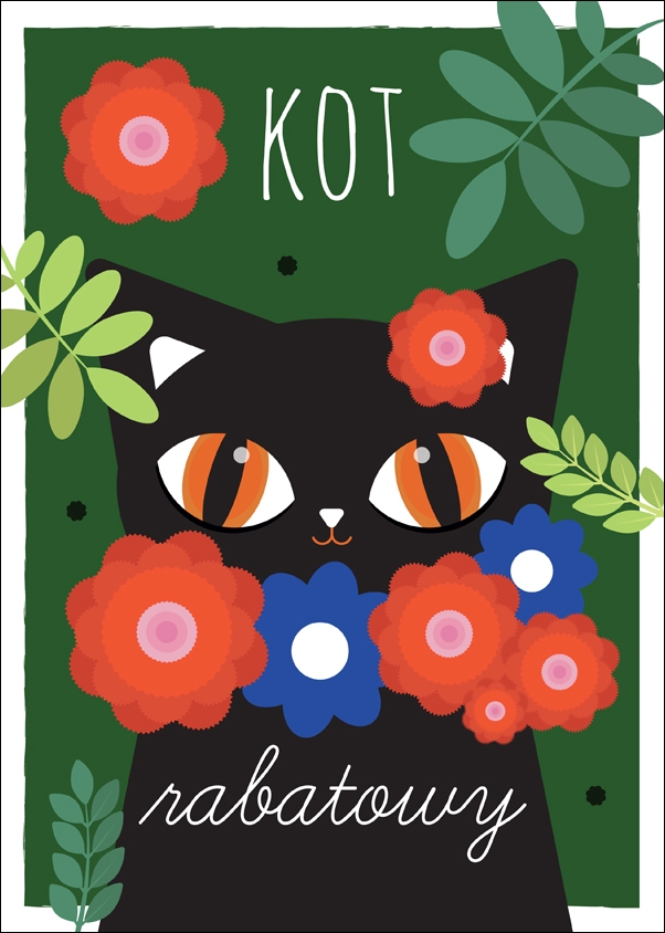 Image of KotRabatowy zielone tło OlaPanek - plakat Wymiar do wyboru: 70x100 cm