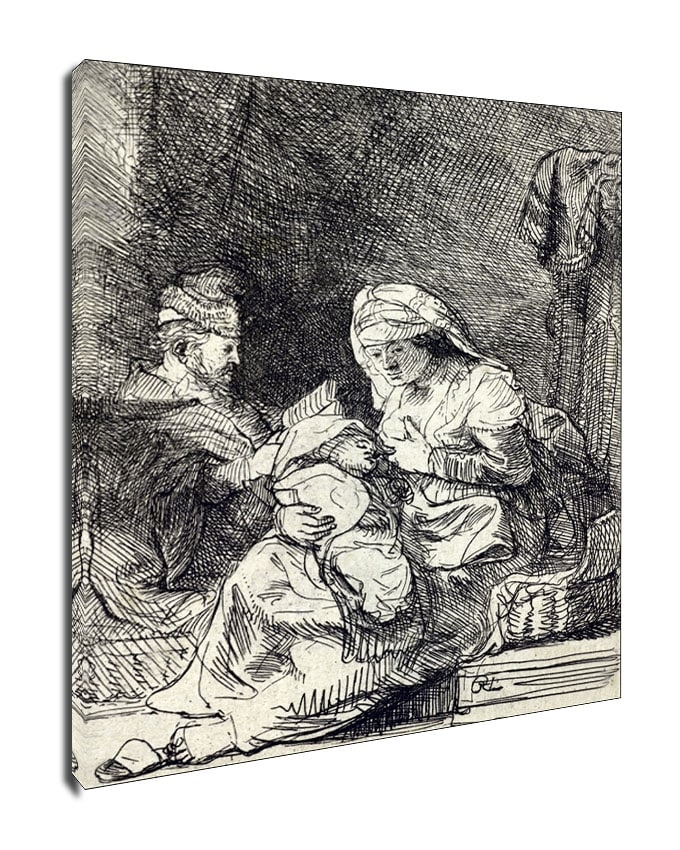 Image of The Holy Family, Rembrandt - obraz na płótnie Wymiar do wyboru: 30x40 cm