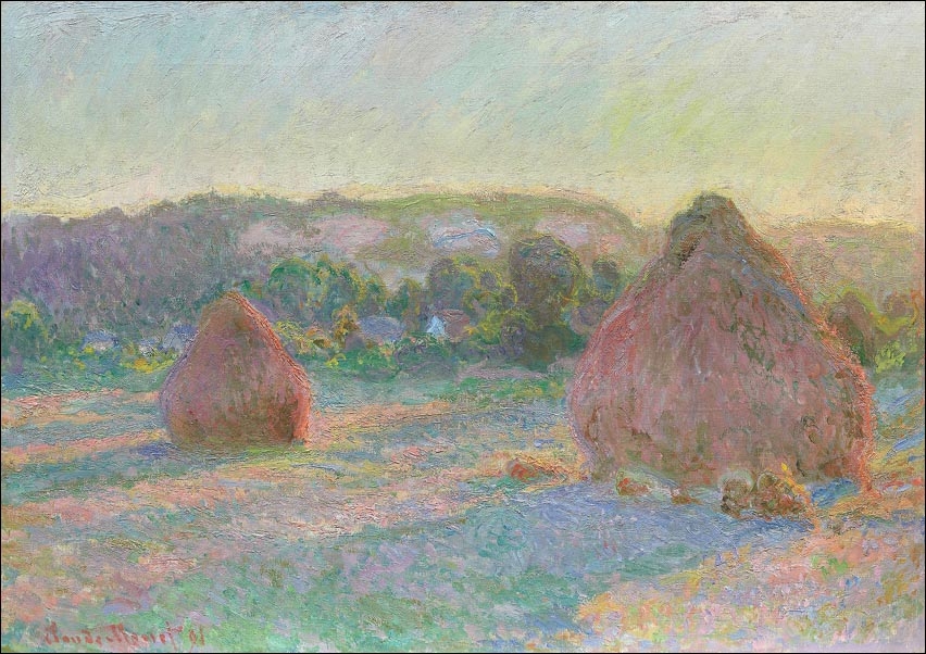 Image of Stacks of Wheat, End of Summer, Claude Monet - plakat Wymiar do wyboru: 29,7x21 cm