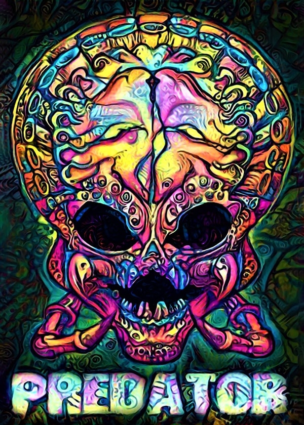 Image of PsychoSkull, Predator, Alien Obcy - plakat Wymiar do wyboru: 40x50 cm