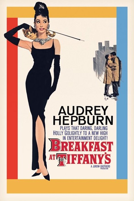 Image of Audrey Hepburn Śniadanie u Tiffanego - retro plakat
