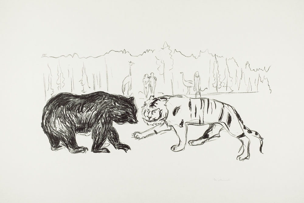 Image of The Tiger and the Bear (ca. 1908–1909), Edvard Munch - plakat Wymiar do wyboru: 30x40 cm