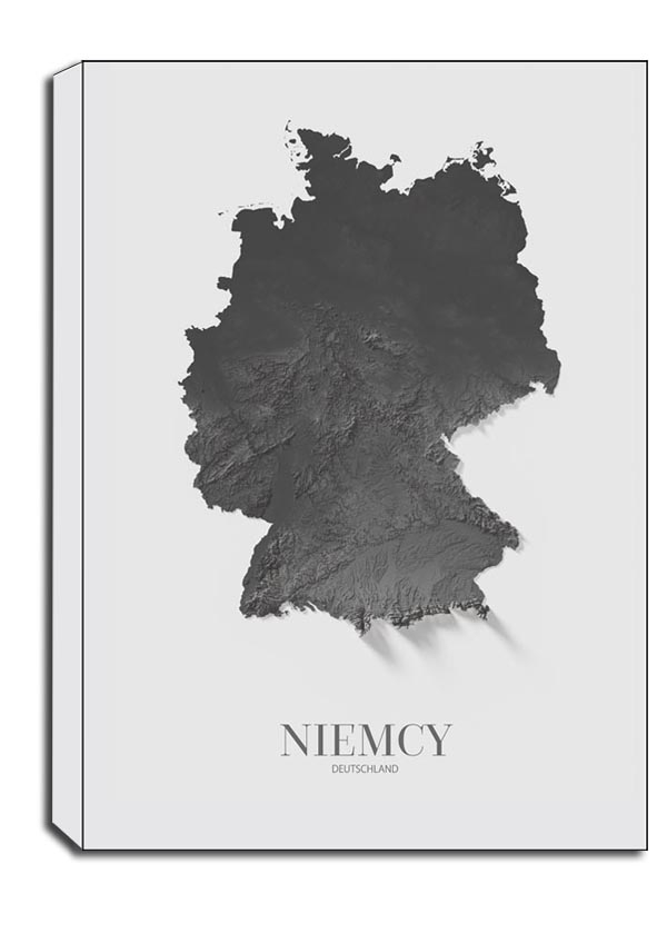 Image of Niemcy, mapa grafitowa - obraz na płótnie Wymiar do wyboru: 40x60 cm