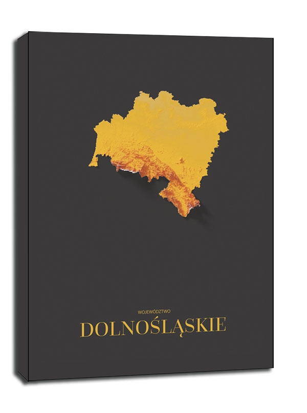 Image of Dolny Śląsk mapa złota - obraz na płótnie Wymiar do wyboru: 20x30 cm