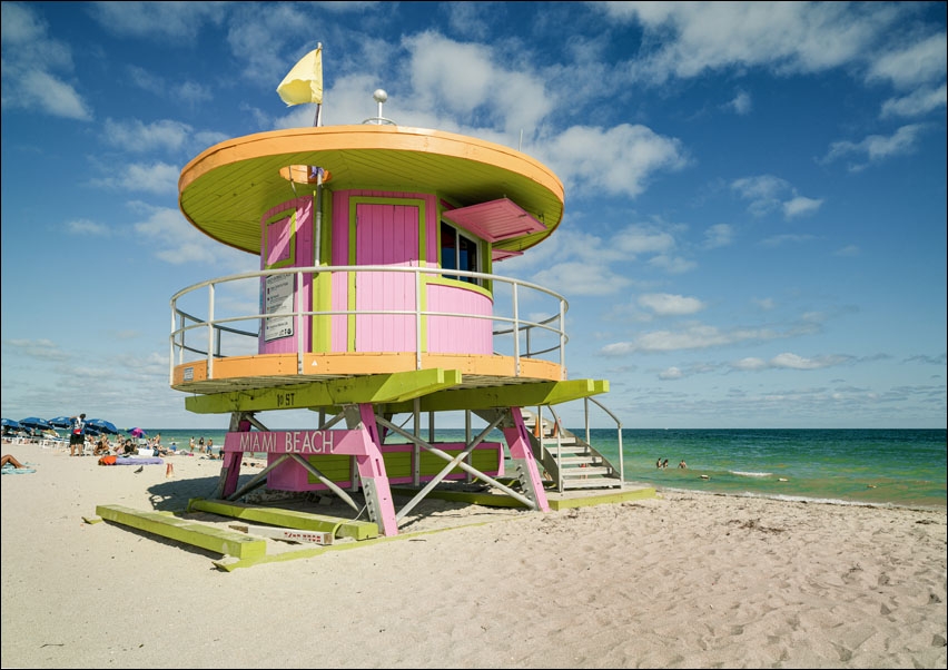 Image of South Beach lifeguard stands at Miami Beach, Florida, Carol Highsmith - plakat Wymiar do wyboru: 29,7x21 cm