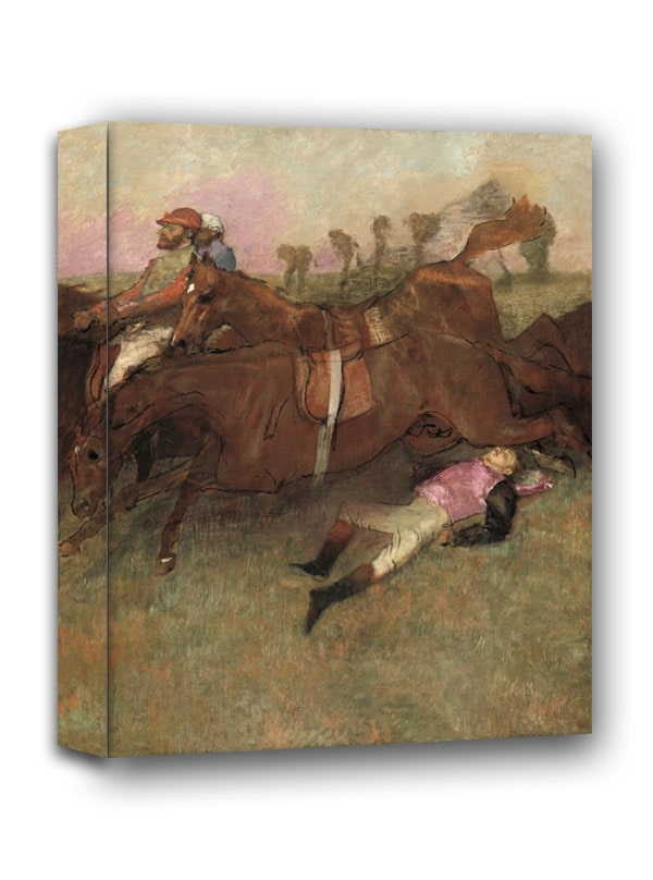 Image of Scene from the Steeplechase The Fallen Jockey, Edgar Degas - obraz na płótnie Wymiar do wyboru: 40x50 cm