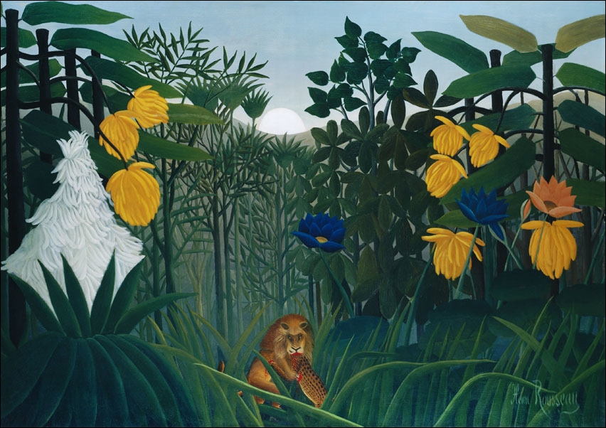 Image of The Repast of the Lion, Henri Rousseau - plakat Wymiar do wyboru: 40x30 cm