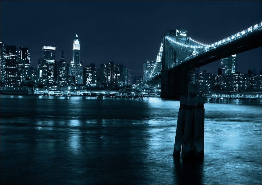 Image of Nowy Jork. Manhattan and Brooklyn Bridge - plakat Wymiar do wyboru: 100x70 cm