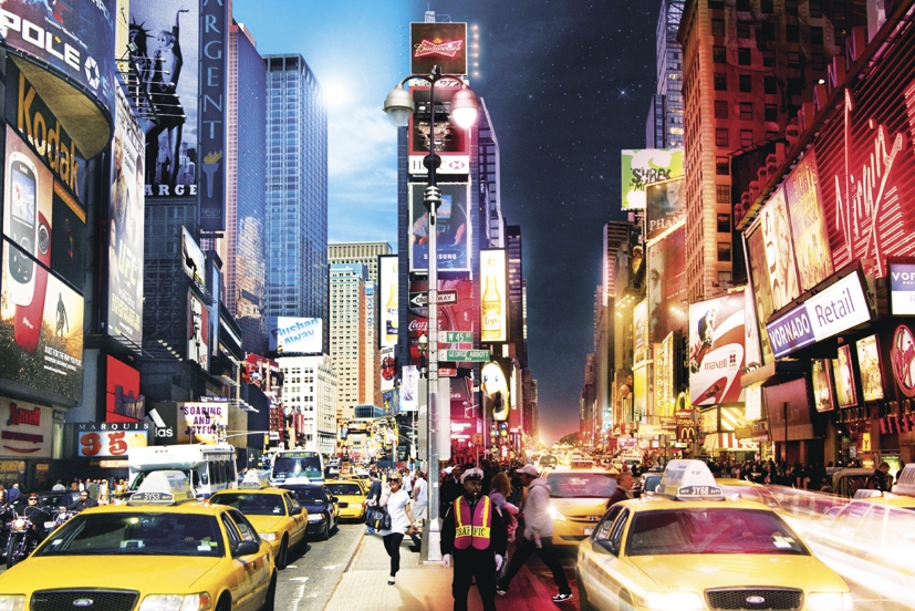 Image of Nowy Jork - Times Square w dzień i w nocy - plakat