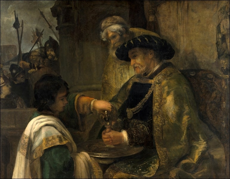 Image of Pilate Washing His Hands, Rembrandt - plakat Wymiar do wyboru: 30x20 cm