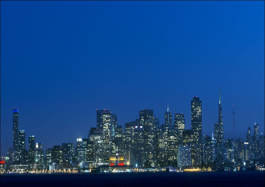 Image of Night skyline of San Francisco from Treasure Island., Carol Highsmith - plakat Wymiar do wyboru: 40x30 cm