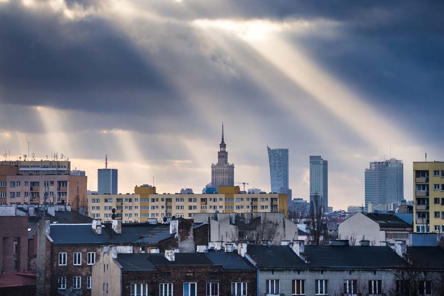 Image of Warszawa Objawienie Panorama Miasta - plakat premium Wymiar do wyboru: 120x90 cm