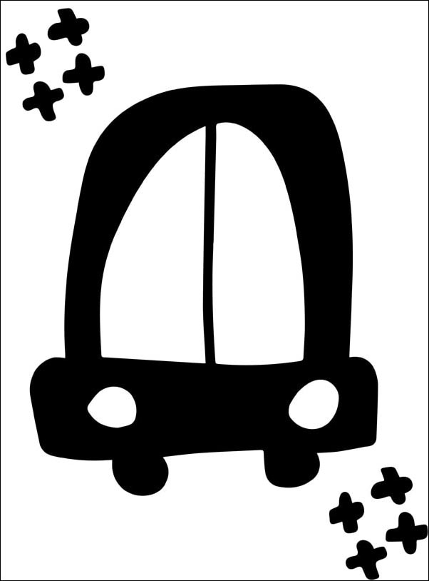 Image of Czarne auto - plakat Wymiar do wyboru: 30x40 cm