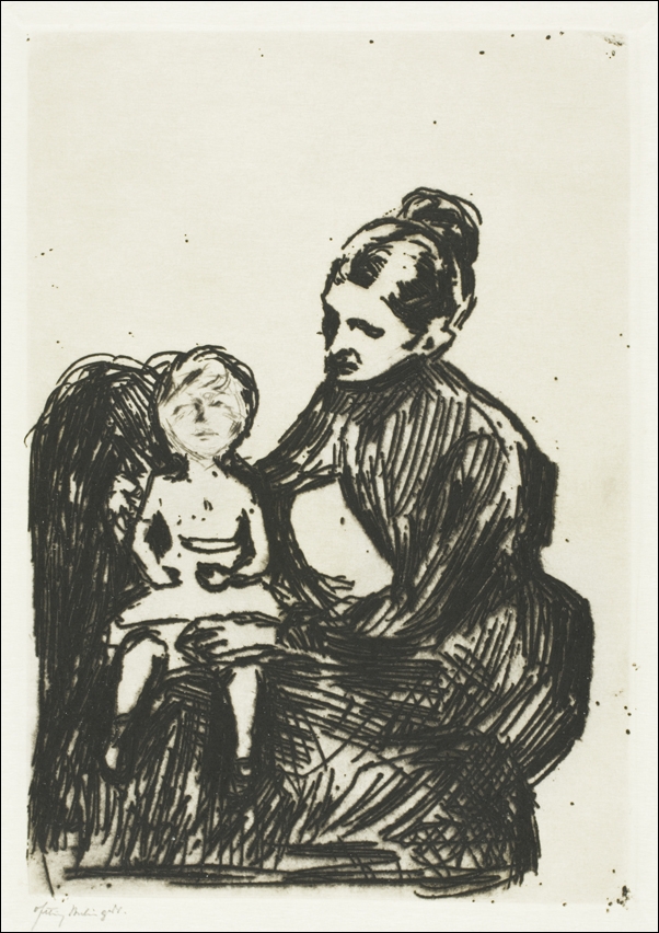 Image of Nurse with a Boy / The Mother and the Crying Child (1902), Edvard Munch - plakat Wymiar do wyboru: 40x50 cm