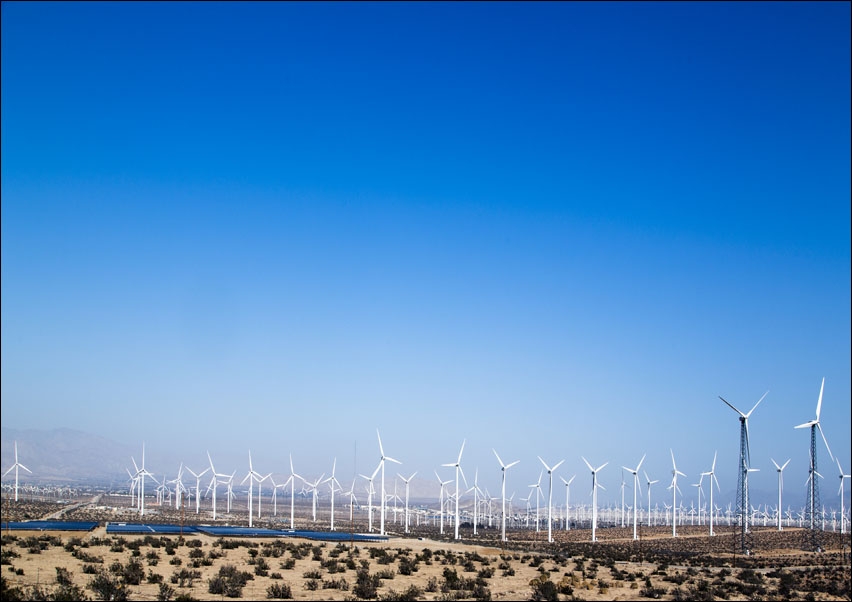 Image of Wind Turbines in mass out in the Mojave Desert in Southern California, Carol Highsmith - plakat Wymiar do wyboru: 100x70 cm