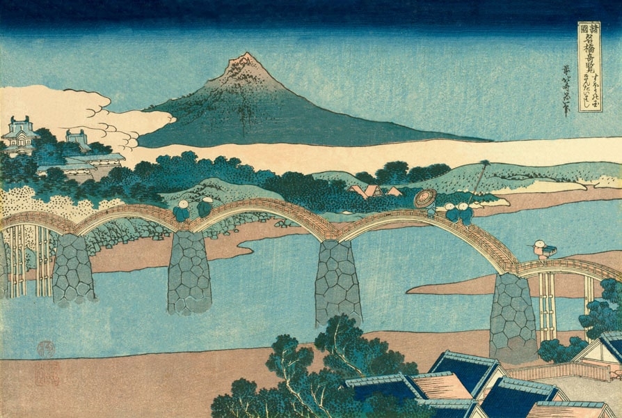 Image of Hokusai, The Brocade Bridge in Suo Province - plakat Wymiar do wyboru: 59,4x42 cm