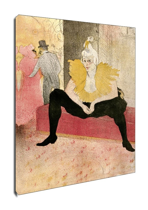 Image of The Seated Clowness (Mademoiselle Cha u ka o) (from the series Elles), Henri de Toulouse-Lautrec - obraz na płótnie Wymiar do wyboru: 70x100 cm