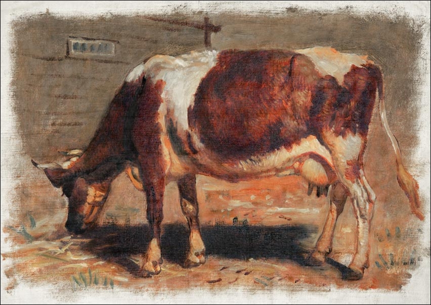 Image of Study of a Grazing Cow, Samuel Colman - plakat Wymiar do wyboru: 91,5x61 cm