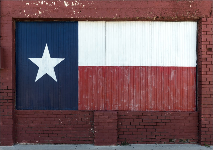 Image of Texas flag, painted on boarded-up window., Carol Highsmith - plakat Wymiar do wyboru: 100x70 cm