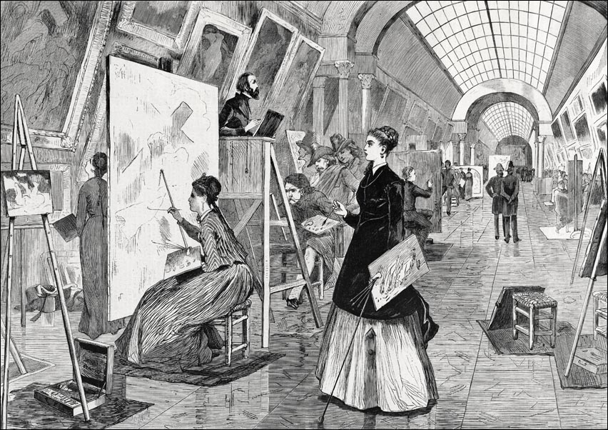 Image of Art Students and Copyists in the Louvre Gallery, Paris, Winslow Homer - plakat Wymiar do wyboru: 30x20 cm