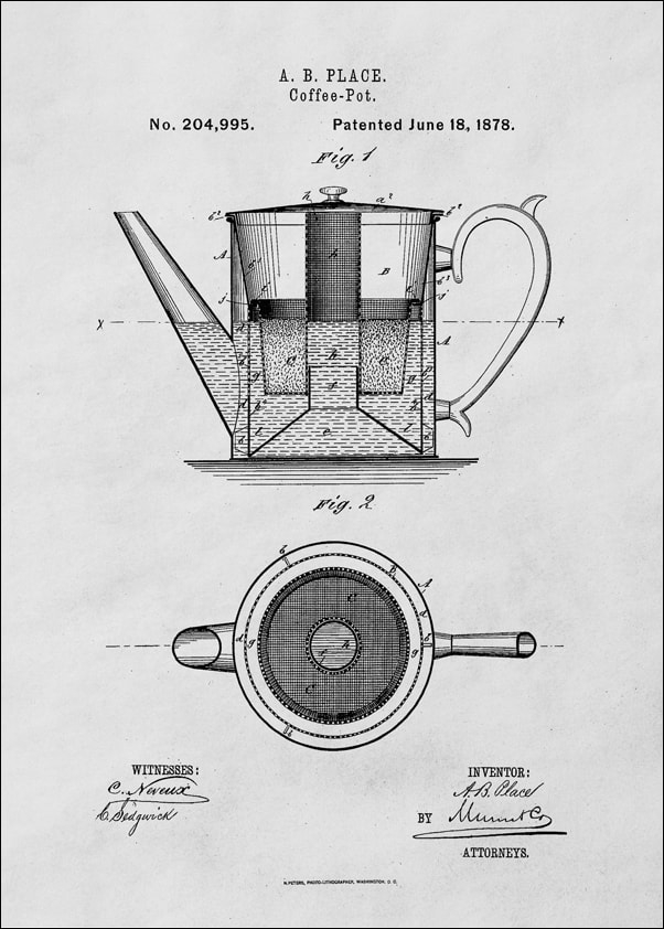 Image of Patent Kawiarka Projekt z1878 - plakat Wymiar do wyboru: 20x30 cm