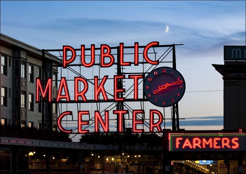 Image of Public Market Center. Pike Place Market., Carol Highsmith - plakat Wymiar do wyboru: 91,5x61 cm
