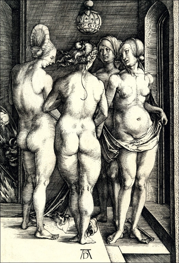 Image of Four Naked Women, Albrecht Durer - plakat Wymiar do wyboru: 30x40 cm