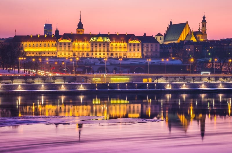 Image of Warszawa Zamek Królewski Bajkowy Zamek - plakat premium Wymiar do wyboru: 100x70 cm