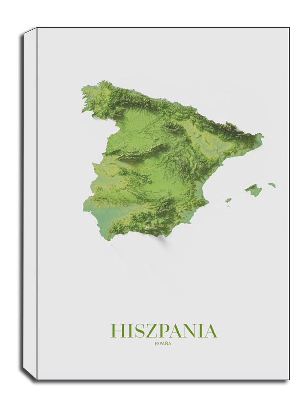 Image of Hiszpania, mapa - obraz na płótnie Wymiar do wyboru: 60x80 cm
