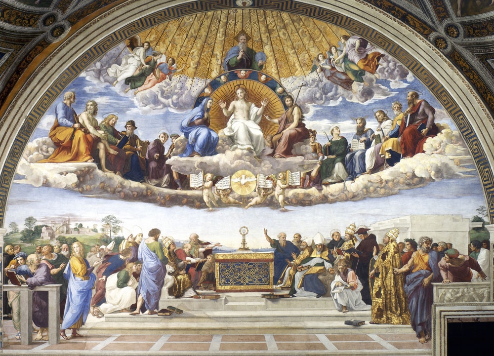 Image of Raphael Raffaello Disputation of the Holy Sacrament - plakat Wymiar do wyboru: 100x70 cm