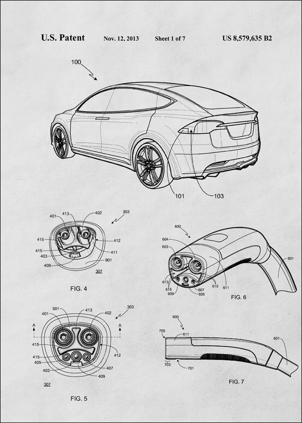 Image of Patent, Pojazd Elektryczny 2013 Bialy - plakat Wymiar do wyboru: 42x59,4 cm