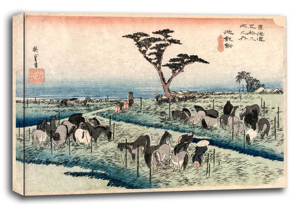 Image of The Fifty-Three Stations of the Tokaido Chiryu, Hiroshige - obraz na płótnie Wymiar do wyboru: 60x40 cm