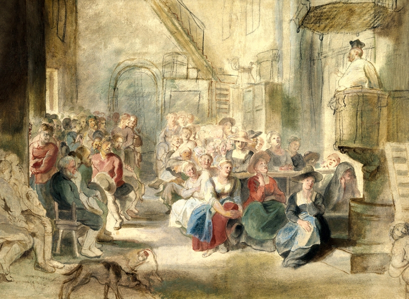 Image of A Sermon in a Village Church, Rubens - plakat Wymiar do wyboru: 100x70 cm